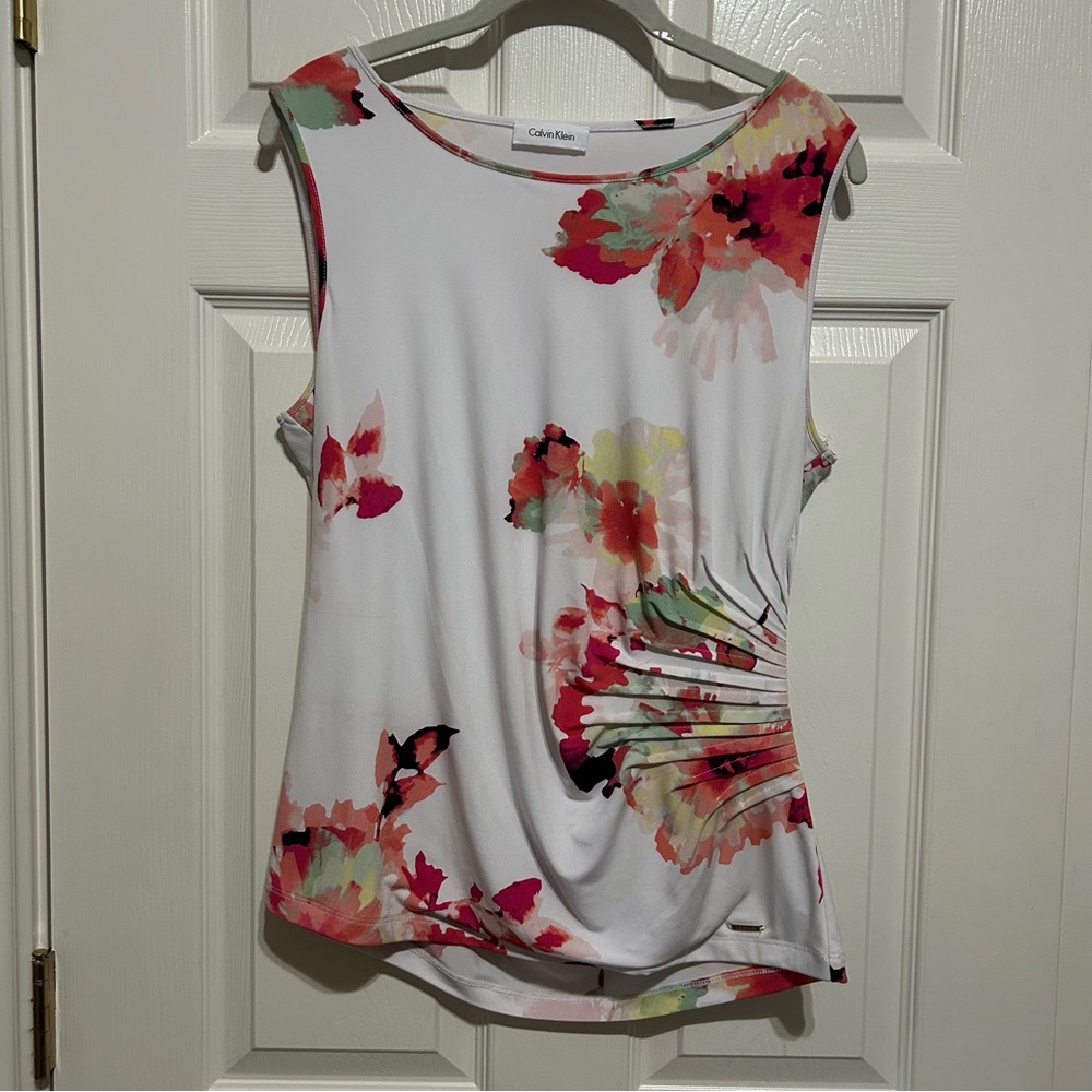 Calvin Klein White and Floral Top
